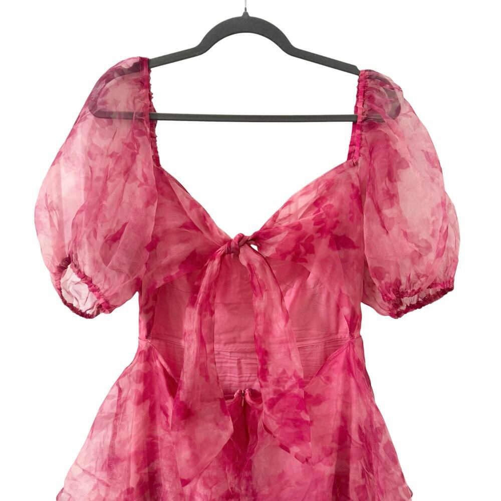 Hello Molly Enchanted Castle Tiered Midi Dress Pink Whimsical Size XL - Picture 9 of 11